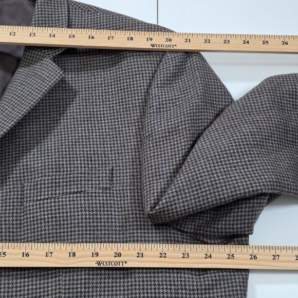 Lauren Ralph Lauren Blazer Mens US 52R Houndstooth Tweed Wool Lined 2B 2 Vented - Picture 5 of 16